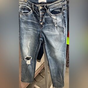 Violet Distressed Blue Jeans for Women